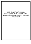 TEST BANK FOR FINANCIAL ACCOUNTING, 16TH EDITION, CARL WARREN, CHRISTINE JONICK, JENNIFER SCHNEIDER.
