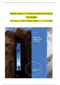 Solution Manual For Financial Statement Analysis 13th Edition By Gibson&comma; All 13 Chapters Covered&comma; Verified Latest Edition