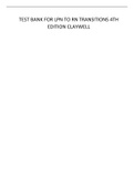 TEST BANK FOR LPN TO RN TRANSITIONS 4TH EDITION CLAYWELL&period;
