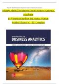 Solution Manual for Introduction to Business Analytics 1st Edition By Richardson and Watson&comma; All 12 Chapters Covered&comma; Verified Latest Edition
