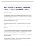  Ohio Registered Pharmacy Technician Test CVS Questions Solved Correctly&period;