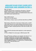 ABQAURP EXAM STUDY GUIDE WITH  QUESTIONS AND ANSWERS RATED A&period; 