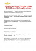 Humanitarian Assistance Response Training &lpar;HART&rpar; Pretest With Complete Solutions