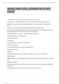 Maryland Pool Operator Study Guide