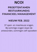 NCOI voorbeeld proeftentamen Bestuurskundig Financieel Management - Nieuwe vragen Feb 2022