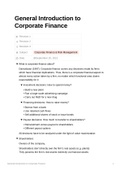 Class notes for Corporate Finance and Risk management - Principles of Corporate finance