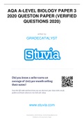 AQA A-LEVEL BIOLOGY PAPER 3 2020 QUESTON PAPER (VERIFIED QUESTIONS 2020)