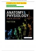 COMPLETE TEST BANK&colon; Anatomy & Physiology 10th Edition by Kevin T&period; Patton PhD &lpar;Author&rpar; latest Update Quality Exam
