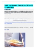 A&P 101 FINAL EXAM &vert; PORTAGE LEARNING 