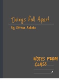 Things Fall Apart: notes from class