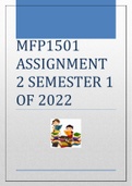 MFP1501 ASSIGNMENT 2 SEMESTER 1 OF 2022