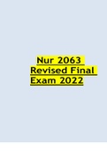 Nur 2063 Patho Revised Final Exam Spring 2022 Latest Update with ALL the Answers 