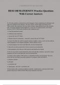 HESI OB&sol;MATERNITY Practice Questions With Correct Answers