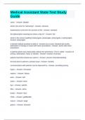 Medical Assistant State Exam Questions with correct Answers