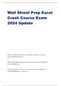 Wall Street Prep Excel Crash Course Exam 2024 Update
