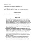 UCSB TMP 122 Entrepreneurship: Feasibility Assignment 2