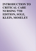 TEST BANK FOR INTRODUCTION TO CRITICAL CARE NURSING 7TH EDITION,SOLE,KLEIN,MOSELEY