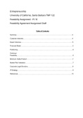 UCSB TMP 122 Entrepreneurship: Feasibility Agreement Assignment