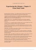 Experiencing the Lifespan - Chapter 11 Exam Study Guide