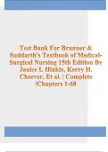 Test Bank For Brunner & Suddarth's Textbook of Medical- Surgical Nursing 15th Edition By Janice L Hinkle&comma; Kerry H&period; Cheever&comma; Et al&period; &vert; Complete &vert;Chapters 1-68