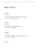 BIBL 105 Quiz 2, ( Version 5) Verified And Correct Answers, Liberty University.