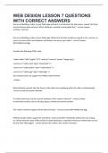 WEB DESIGN LESSON 7 QUESTIONS WITH CORRECT ANSWERS
