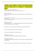 GAME AND SIMULATION FOUNDATIONS QUESTIONS WITH CORRECT ANSWERS 2024
