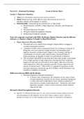 Psych 223 - Abnormal Psychology Exam #2 Review Sheet