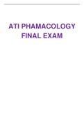 ATI PHARMACOLOGY UPDATED FINAL EXAM QUESTIONS AND ANSWERS,GRADED AND RATED A