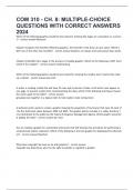 COM 310 - CH&period; 8 MULTIPLE-CHOICE QUESTIONS WITH CORRECT ANSWERS 2024