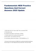 Fundamentals HESI Practice Questions And Correct Answers 2025 Update