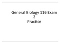 BIOLOGY 116 - General Biology Exam 2 Practice _Questions with Answers.