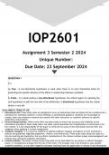 IOP2601 Assignment 3 &lpar;ANSWERS&rpar; Semester 2 2024 - DISTINCTION GUARANTEED
