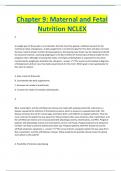 Chapter 9&colon; Maternal and Fetal Nutrition NCLEX