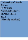 LLW2602 Assignment 1 Semester 1
