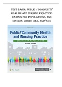Test Bank for Public Community Health and Nursing Practice Caring for Populations 2nd Edition Savage