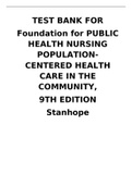 Stanhope: Public Health Nursing: Population- centered Health Care in the community 9th Edition Test Bank ISBN 978-0323321532