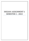 IND2601 ASSIGNMENT 1 SEMESTER 1 - 2022