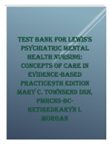 Test Bank - Psychiatric Mental Health Nursing by Mary Townsend (9th Edition, 2017).