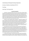 UCSB TMP 127 Understanding and Managing Technology Organizations: Final Paper Case Study