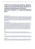 C708 V4 Unit 5 Module Quizzes&colon; Module 10 Bond and Bond Valuation&semi; Module 11&colon; Understanding Equity and Stock Valuation&semi; Module 12&colon; Capital Budgeting Quiz