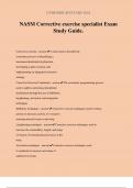 NASM Corrective exercise specialist Exam Study Guide&period;