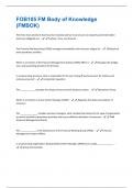 FOB105 FM Body of Knowledge &lpar;FMBOK&rpar;  Latest Update with complete solution