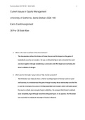 UCSB ESS 160 Current Issues in Sports Management: Extra Credit Homework