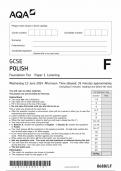 AQA GCSE POLISH PAPER 1 2024 &lpar;8688&sol;LF&colon; Listening Foundation Tier &rpar;