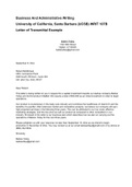 UCSB WRIT 107B Business Writing: Letter of Transmittal