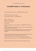 NUR10005 Module 1&colon; 10 Medications