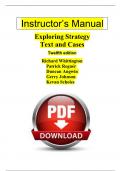 Solution Manual for Exploring Strategy Text And Cases 12th Edition Gerry Johnson&comma; Richard Whittington