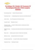 Psychology 105&colon; Module 10&rpar; Treatment Of Pyschological Disorders With Complete Solutions
