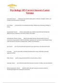 Psychology 105 Quiz Questions Correct Answers Latest Version